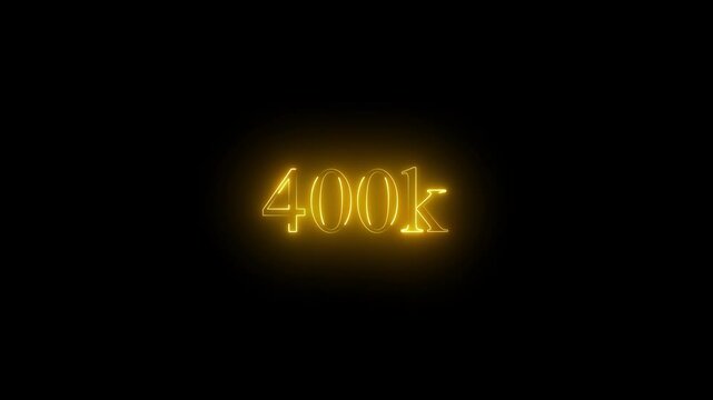400k text neon glowing effect lines animation on black background .4k HD neon text animated motion video.