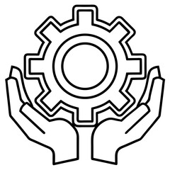 Obraz premium hand and gear