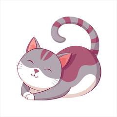 Relaxed Cat Posture Vector Animal Design