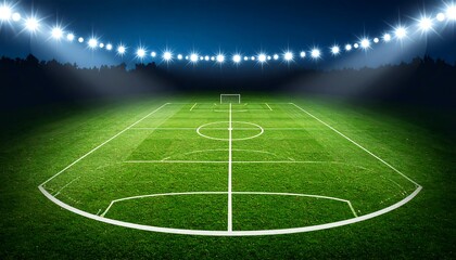 Night Soccer Field Stadium Lights.