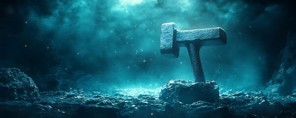 Mystical hammer, dark fantasy, game art