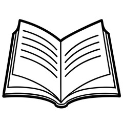 Old open book with blank pages isolated on white for education and learning