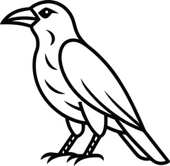 crow outline icon on transparent background