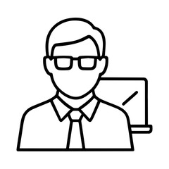 Icon person teacher on white background vector
Vector line icon profession