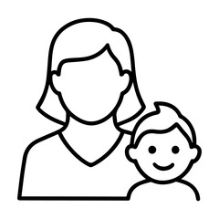 Icon person kindergarten teacher on white background vector
Vector line icon profession