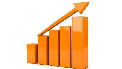 Orange Upward Trend Graph.