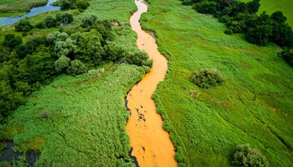 Orange River Pollution Aerial View.