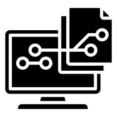 Digital Transformation - Glyph Black Fill Silhouette - Dashboard and analytics icon, representing business acceleration through digital tracking