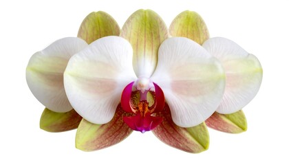 Pale Yellow Orchid Bloom Closeup.