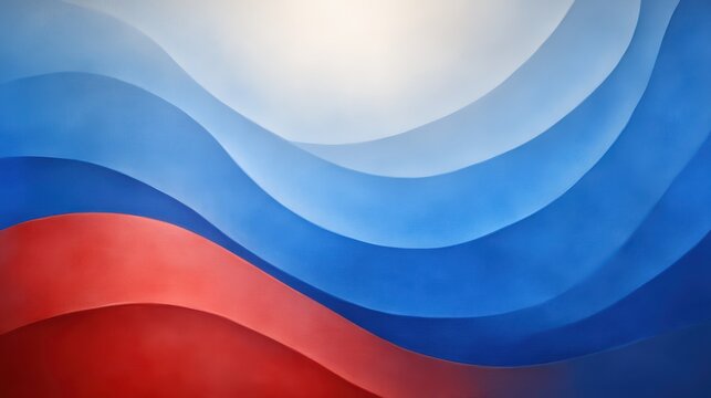 Dynamic blue and red wave painting, abstract ocean art in vibrant colors