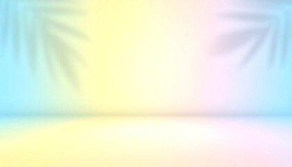 Pastel Background with Palm Shadows.