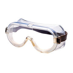 Safety goggles with clear lens isolated on white background