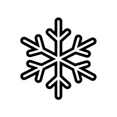 Fototapeta premium Simple snowflake icon. Elegant winter snowflake graphic for holiday designs. Perfect snowflake image for Christmas and New Year cards, invitations and festive decorations. This simple snowflake symb