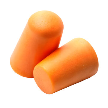 Orange foam earplugs for hearing protection