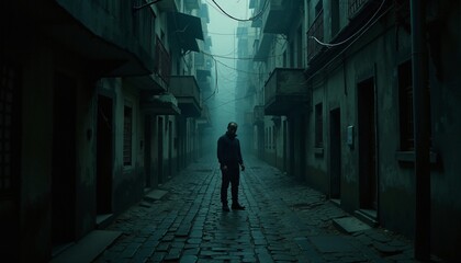 Mysterious Alleyway: A Suspenseful Scene
