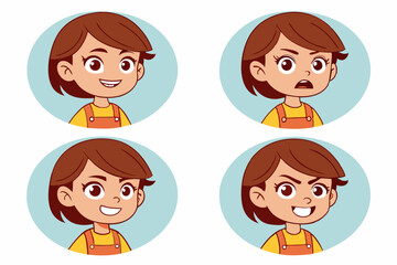 set of funny cartoon people