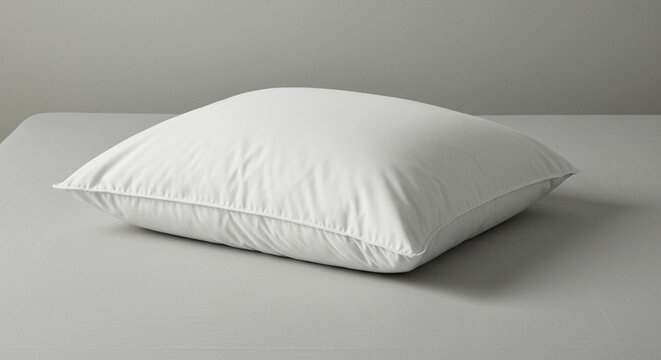 Travesseiro branco limpo em fundo cinza neutro mockup