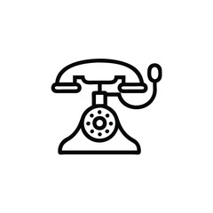 retro telephone isolated on white background