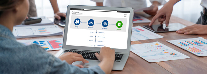 Delivery tracking system for e-commerce and brisk online business to timely goods transportation...