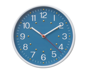 Modern Blue Wall Clock Isolated