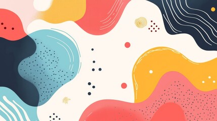 Fototapeta premium Abstract colorful wave background vector in flat design style with gradient colors and white space.