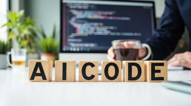 AI code program represents artificial intelligence development, machine learning scripts, and automated algorithms for tech projects, innovation, and software solutions with copy space
