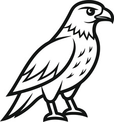 hawk outline icon on transparent background