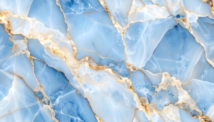 Naklejka premium エレガントなブルーオニックス×ゴールドラインElegant Blue Onyx with Gold Line Accents