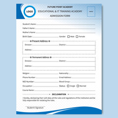 Registration form, Admission form, College form, Form design,