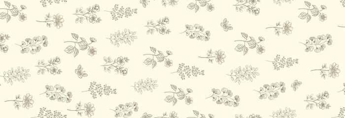 Refined Hand Painted Scroll and Floral Design Compositions