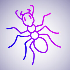 Detailed Ant Crawling on Flower Black and White Outline Line Art Drawing Engraved Style of an ant, ideal for educational materials, nature-themed projects, insect studies, and children's books.