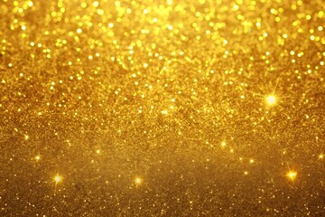 Obraz premium Golden glitter background with sparkling bokeh lights creating a luxurious and festive atmosphere, perfect for holiday and celebration designs