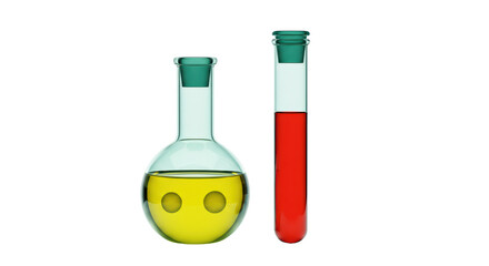 Isolated Chemical Beakers and Test Tube