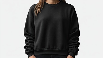 Black crew neck sweatshirt