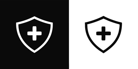 Fototapeta premium Set of heraldic shields with a golden holy cross, a religious symbol of faith, isolated vector illustration