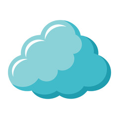 Isolated fluffy cartoon cloud illustration weather icon for web and print
