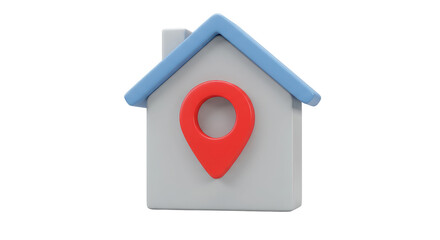 Isolated House with Location Pin