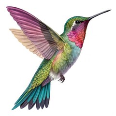 hummingbird on white background