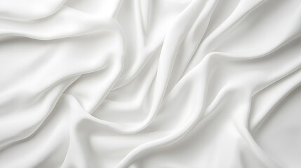 Fototapeta premium smooth and lustrous white satin fabric, gently flowing to showcase its elegant sheen and silky texture.