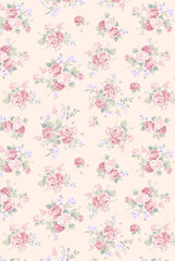 Delicate Hand Rendered Flower and Scroll Motif Graphics