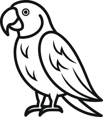 macaw outline icon on transparent background