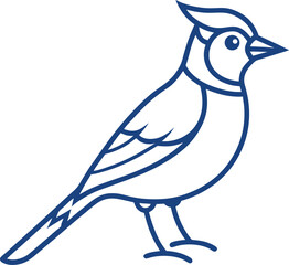 jay bird outline icon on transparent background