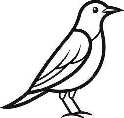starling outline icon on transparent background