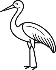 Obraz premium storkbird outline icon on transparent background