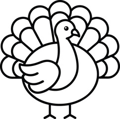 turkey outline icon on transparent background
