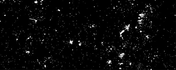 Rusted white effect. Grunge design elements. White dust and scratches on black background.