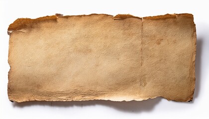old paper with a torn edges isolated on white background