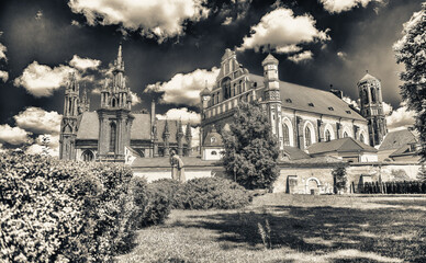 St Anne Church in Vilnius on a clear sunny day, Lithuania.