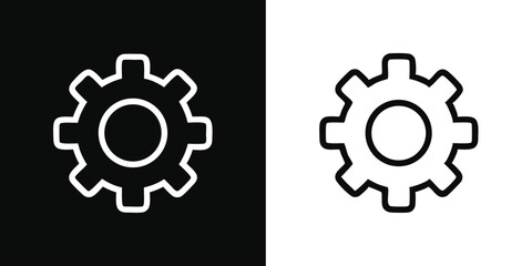 Obraz premium A vector illustration of a gear icon, symbolizing technology, industry, and mechanical power