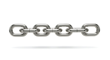 Obraz premium 3D silver chain link icon isolated on white